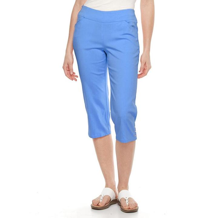 Women's Napa Valley Pull On Capris, Size: 6, Light Blue