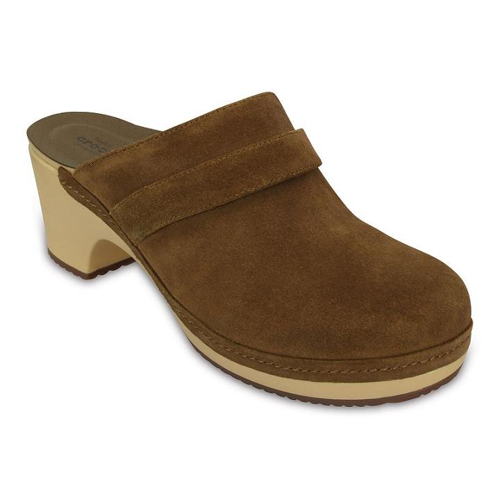 Crocs Sarah Women's Suede Clogs, Size: 5, Beige Oth