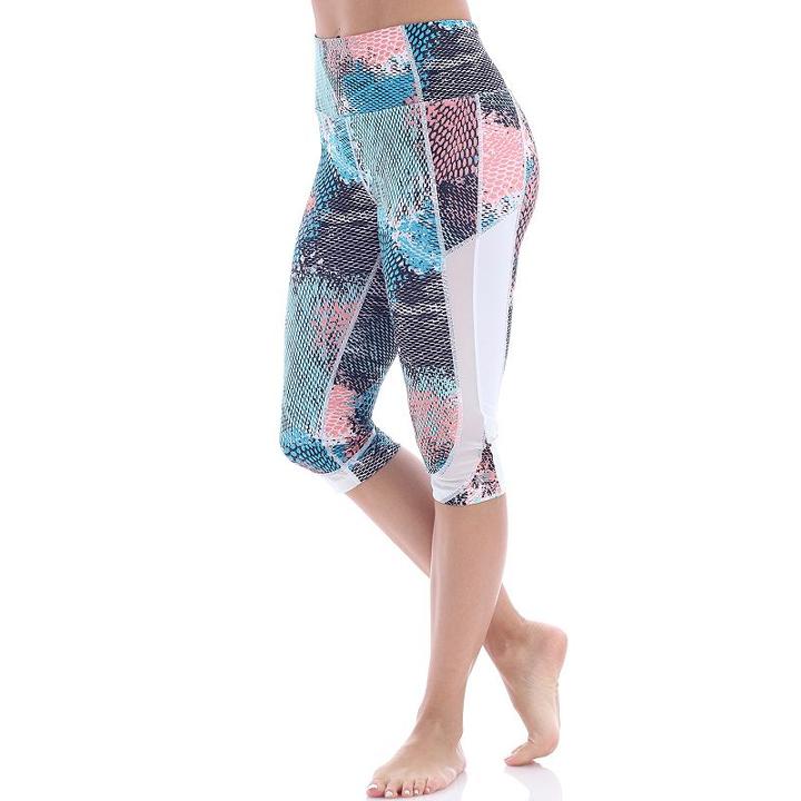 Women's Marika Ava Kicker Capri Leggings, Size: Small, White Snake