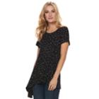 Women's Apt. 9&reg; Asymmetrical Tunic Tee, Size: Small, Black