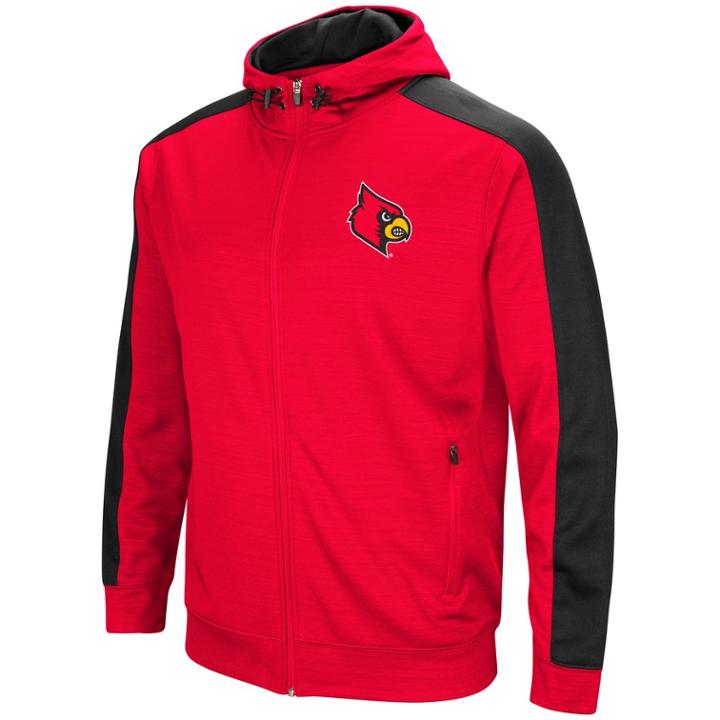 Men's Louisville Cardinals Setter Full-zip Hoodie, Size: Large, Med Red