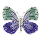 Napier Silver Tone Butterfly Pin, Women's, Multicolor