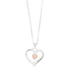 Silver Expressions By Larocks Mom You Are Loved Double Heart Pendant Necklace, Women's, White