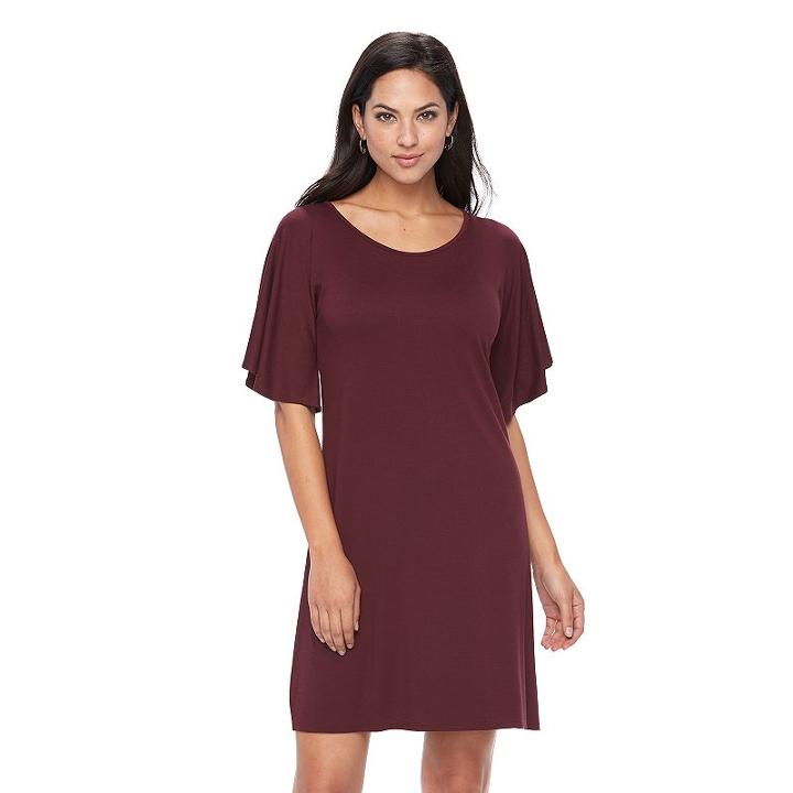 Women's Apt. 9&reg; Flutter Shift Dress, Size: Xxl, Red