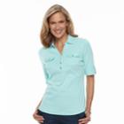 Women's Croft & Barrow&reg; Utility Polo, Size: Xxl, Med Blue