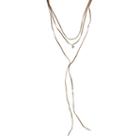 Mudd&reg; Faux Suede Flower & Feather Necklace, Girl's, White