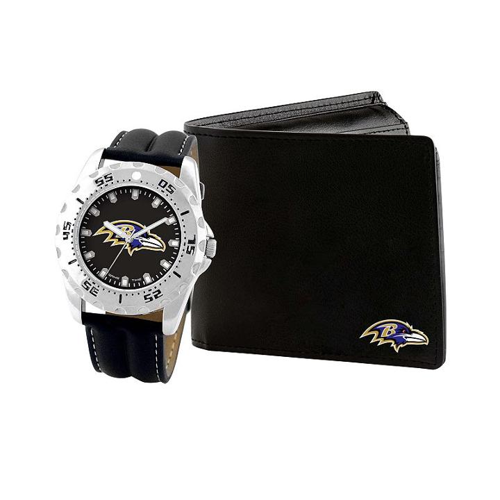 Men's Game Time Baltimore Ravens Watch & Wallet Set - Black