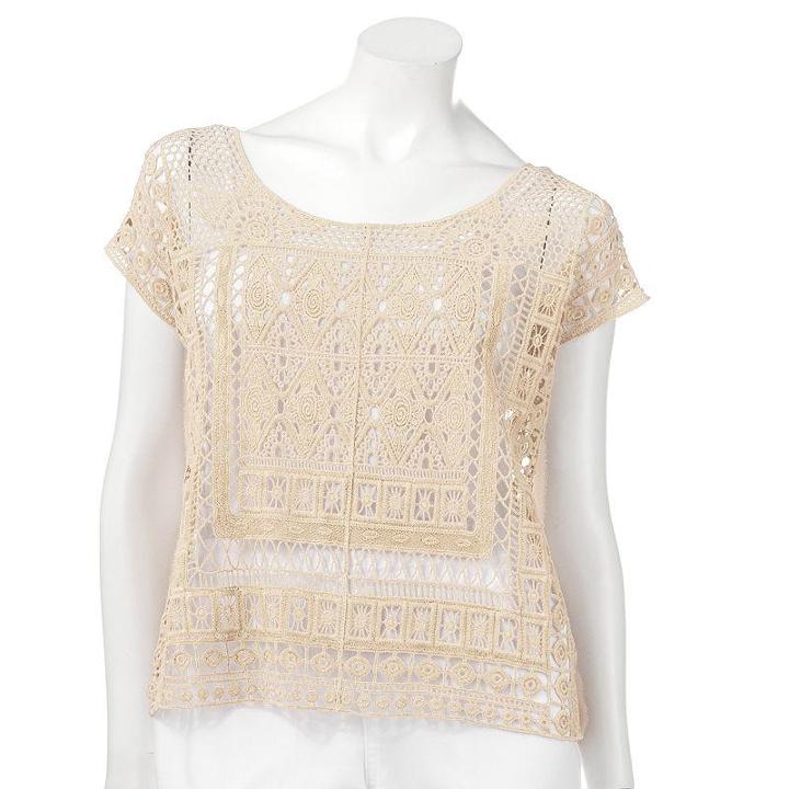 Lc Lauren Conrad Crochet Crop Top