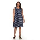 Plus Size Croft & Barrow&reg; Lace-up Tank Dress, Women's, Size: 1xl, Blue
