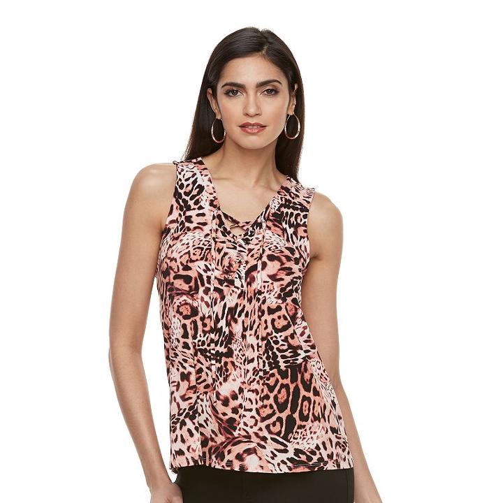 Women's Jennifer Lopez Lace-up Tank, Size: Large, Multicolor