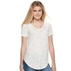 Mudd, Juniors' &reg; Short Sleeve V-neck Tee, Girl's, Size: Medium, White Oth