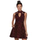 Juniors' Trixxi Floral Scuba Skater Dress, Teens, Size: Small, Med Red
