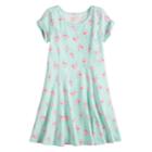 Girls 4-10 Jumping Beans&reg; Twist Cold Shoulder Sleeve Skater Dress, Size: 6, Light Blue