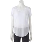 Juniors' So&reg; Perfectly Soft Mesh Insert Short Sleeve Tee, Teens, Size: Large, White
