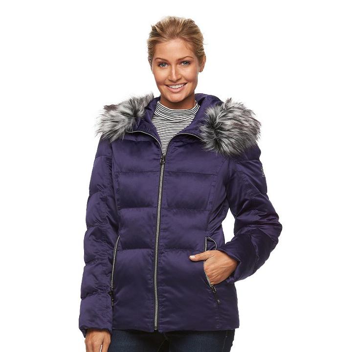 Women's Zeroxposur Powder Hooded Puffer Jacket, Size: Small, Blue (navy)