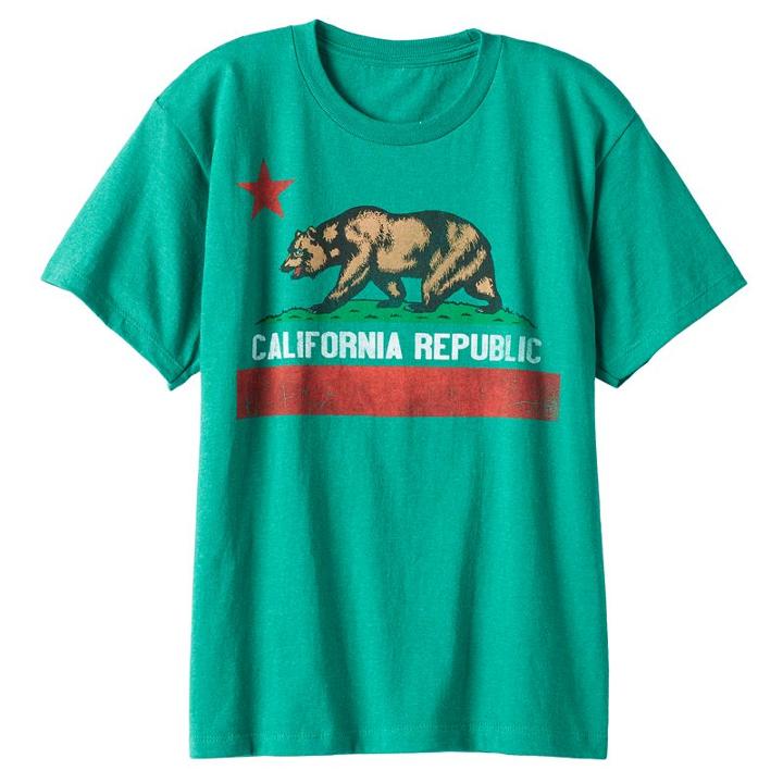 Boys 8-20 California Republic Tee, Boy's, Size: Medium, Med Green