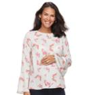 Maternity A:glow Print Bell-sleeve Top, Women's, Size: S-mat, Silver
