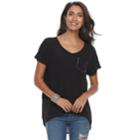 Women's Rock & Republic&reg; High-low Tee, Size: Small, Black