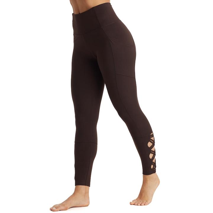 Women's Marika Laced High-waisted Ankle Leggings, Size: Small, Dark Brown