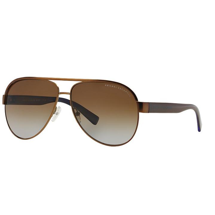 Armani Exchange Ax2013 60mm Forever Young Aviator Gradient Polarized Sunglasses, Adult Unisex, Dark Brown