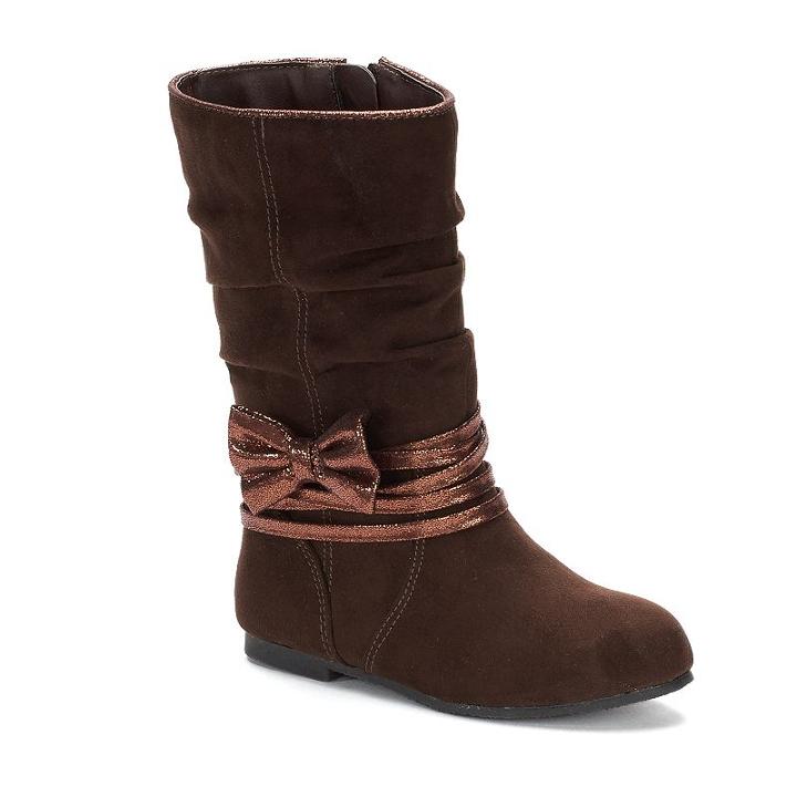 Jumping Beans&reg; Sammy Toddler Girls' Mid-calf Boots, Size: 9 T, Med Brown