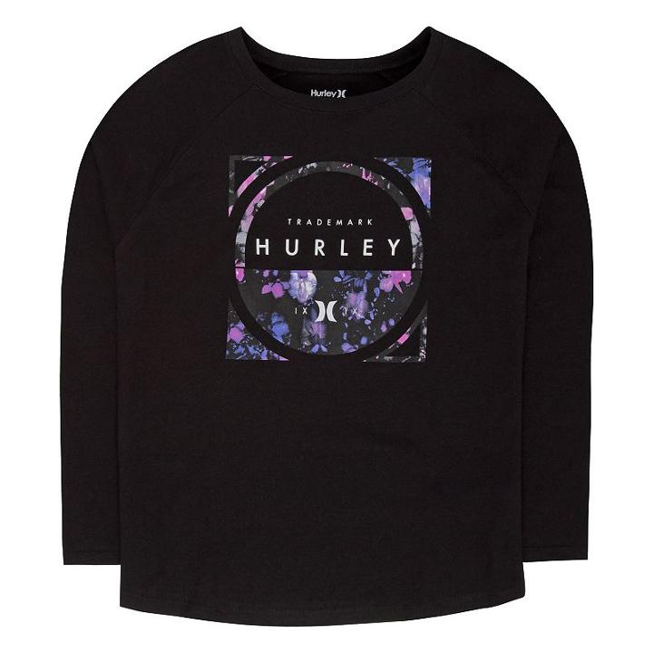 Girls 7-16 Hurley Dolman Graphic Top, Girl's, Size: Small, Black