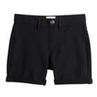Girls 7-16 & Plus Size So&reg; Rolled Cuff Midi Shorts, Size: 16, Black