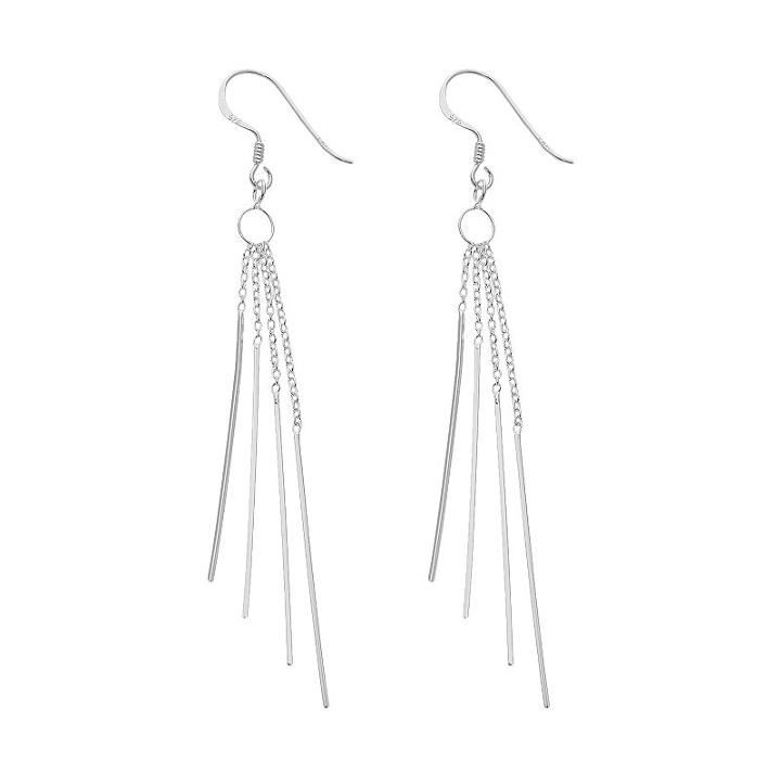 Sterling Silver Chain Stick Drop Earrings, Women's