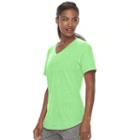 Women's Tek Gear&reg; Easy Nep V-neck Yoga Tee, Size: Large, Brt Green