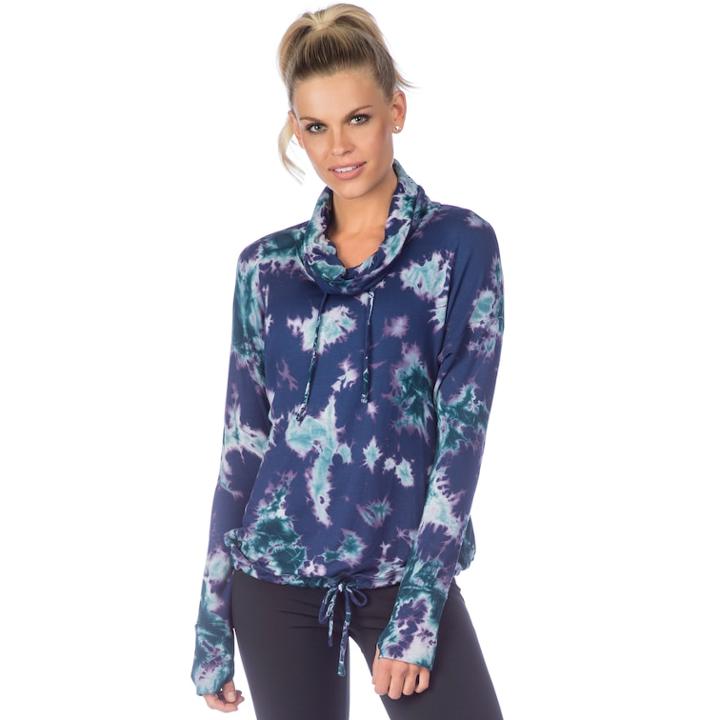 Women's Pl Movement By Pink Lotus Cowl Neck Pullover Top, Size: Medium, Purple