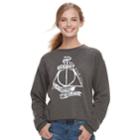 Juniors' Harry Potter Deathly Hallows Top, Teens, Size: Xs, Grey (charcoal)