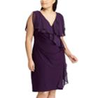 Plus Size Chaps Ruffled Faux-wrap Dress, Women's, Size: 22 W, Purple