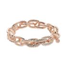 Chunky Textured Chain Link Stretch Bracelet, Women's, Pink