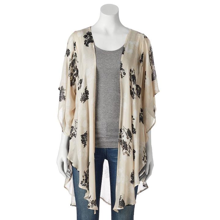 Sonoma Goods For Life&trade; Floral Kimono, Women's, Natural