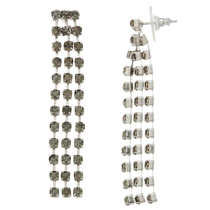 Simply Vera Vera Wang Simulated Crystal Linear Drop Earrings, Women's, Black