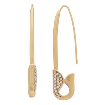 Simply Vera Vera Wang Safety Pin Threader Earrings, Women's, Gold