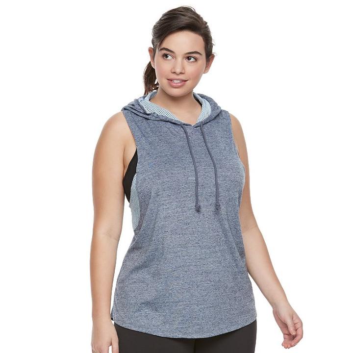 Juniors' Plus Size So&reg; Heathered Sleeveless Hoodie, Girl's, Size: 2xl, Blue