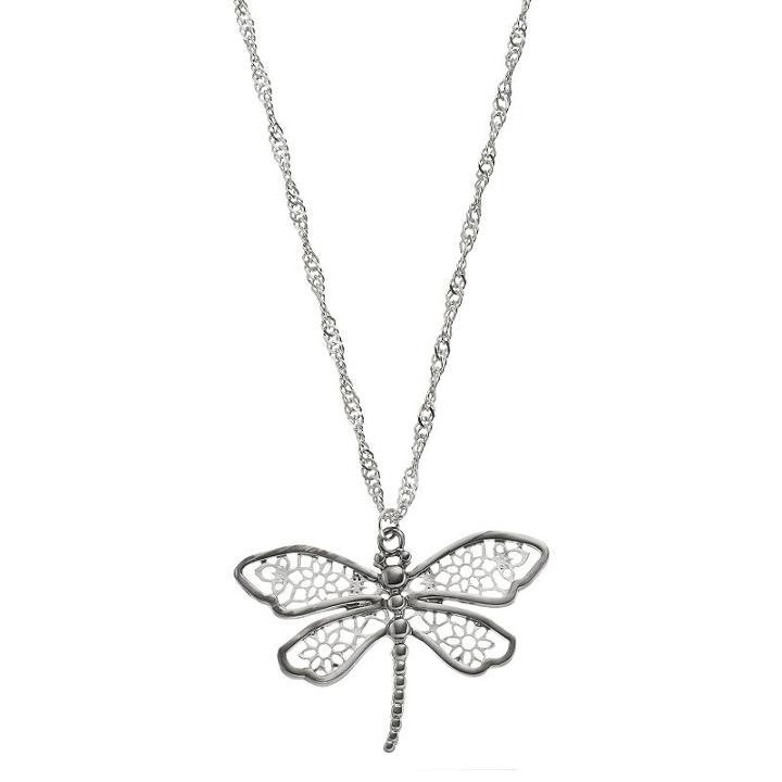 Mudd&reg; Long Butterfly Pendant Necklace, Women's, Silver