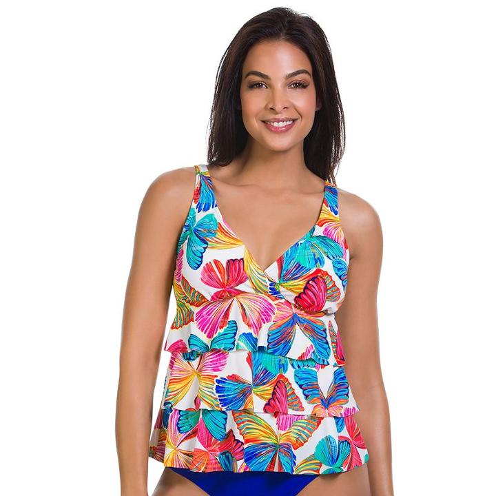 Women's Upstream Tiered Butterfly Tankini Top, Size: 6, Ovrfl Oth