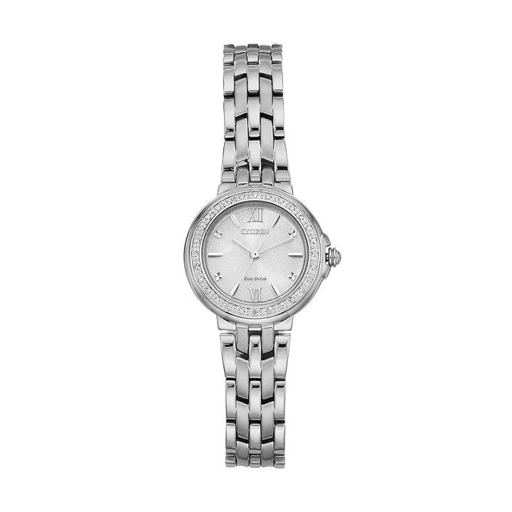 Citizen Eco-drive Women's Diamond Stainless Steel Watch - Em0440-57a, Grey