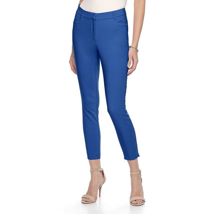 Women's Dana Buchman Ankle Pants, Size: 8, Dark Blue