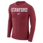 Men's Nike Stanford Cardinal Marled Long-sleeve Dri-fit Tee, Size: Large, Red