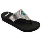 Women's Michigan State Spartans Shine Platform Flip-flops, Size: Xl, Red/coppr (rust/coppr)
