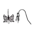 Lc Lauren Conrad Filigree Butterfly Drop Earrings, Women's, Black