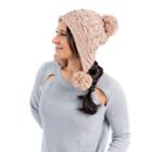 Women's Muk Luks Cable-knit Triple Pom-pom Hat, Size: Fits Most, Pink