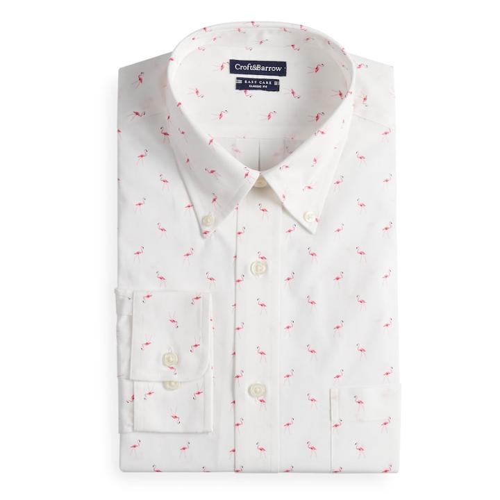 Men's Croft & Barrow&reg; Easy-care Button-down Collar Dress Shirt, Size: 18.5 36/7b, White