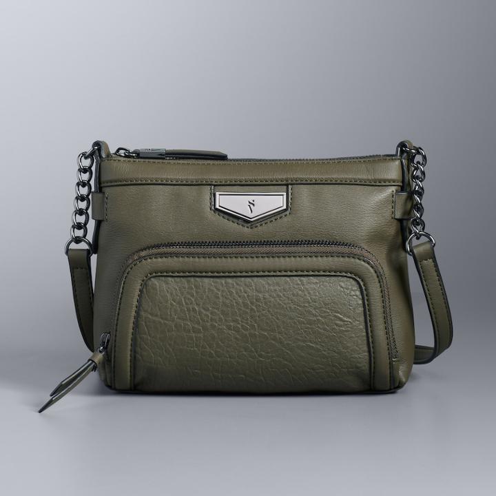 Simply Vera Vera Wang Easton Crossbody Bag, Women's, Med Green