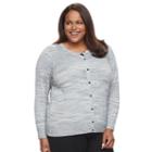 Plus Size Essential Croft & Barrow&reg; Button-front Cardigan, Women's, Size: 1xl, Blue (navy)