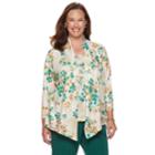 Plus Size Alfred Dunner Floral Mock-layer Top, Women's, Size: 2xl, Green Floral