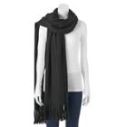 Apt. 9&reg; Solid Brushed Fringe Oblong Scarf, Women's, Black